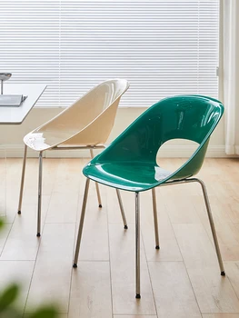 Скандинавские Пластиковые Обеденные стулья Дизайн металлической мебели Для гостиной Индивидуальное кресло Роскошная спальня Компьютерный стул для макияжа Табурет